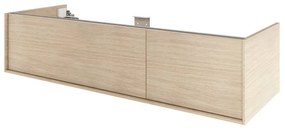 Mobile da bagno sotto lavabo SENSEA Neo Frame rovere naturale satinato L 135 x H 32 x P 48 cm 2 cassetti, lavabo non incluso