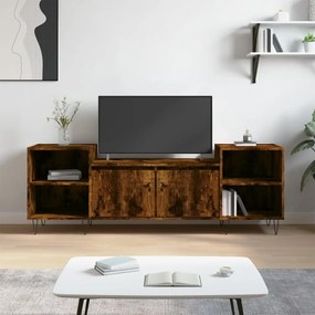 Mobile tv rovere fumo 160x35x55 cm in legno multistrato