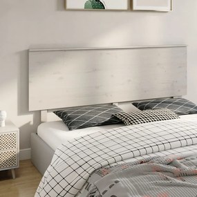 Testiera per letto bianca 184x6x82,5 cm legno massello di pino