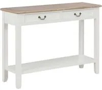 Tavolo Consolle Bianco 110x35x80 cm in Legno 249901