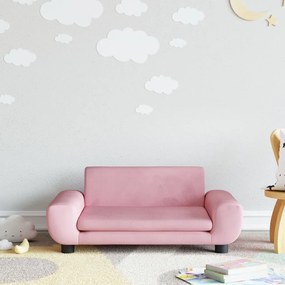 Divano Per Bambini Rosa 70x45x33 Cm İn Velluto /