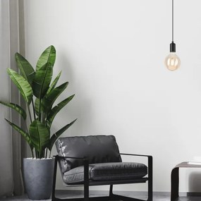Lampadario a sospensione con filo ASTRID 1xE27/60W/230V opaco nero