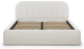 Letto matrimoniale imbottito beige con contenitore con rete inclusa 180x200 cm Juno – Windsor &amp; Co Sofas