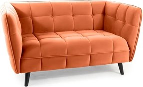 Divano Castello Velvet 2 posti in velluto color cannella Bluvel 4215 e struttura in legno wenge – 145x85x78 cm