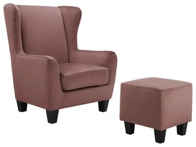 Poltrona in velluto rosa Zhili - Støraa