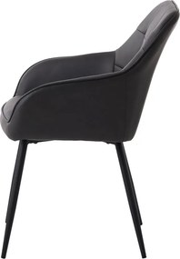 Set di sedie da pranzo grigio scuro in imbottito con braccioli 2 pz Nolan Square – Unique Furniture