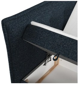 Letto boxspring blu scuro con contenitore 140x200 cm Sinai - Maison de Rêve