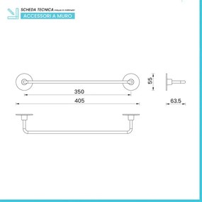 Barra porta asciugamani a muro da 35 cm in acciaio cromato Idea