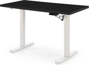 Scrivania regolabile B54 con piano nero e struttura bianca – 120x60x75-120 cm