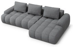 Divano angolare grigio allungabile/con contenitore (con penisola a destra/con chaise lounge) Linz – Cosmopolitan Design