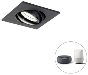 Faretto da incasso intelligente regolabile nero incl. Wifi GU10 - Club