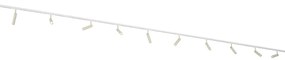 Sistema di illuminazione a binario moderno con 10 faretti beige e bianchi monofase - Slimline Uzzy