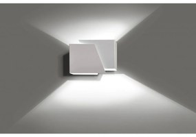 Applique Moderna 1 Luce Bjorn A Forma Geometrica In Acciaio Bianco