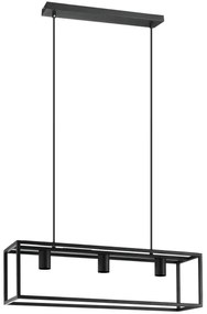 Eglo 43032 - Lampadario a sospensione con filo ELDRICK 3xE27/40W/230V nero