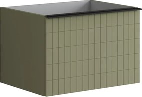 Mobile da bagno sospeso sotto lavabo L 60 x H 40 x P 45.5 cm verde salvia, 2 cassetti Pixel grid