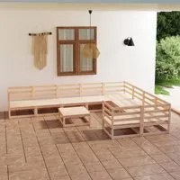 Set Divani da Giardino 10 pz in Legno Massello di Pino 3075989