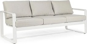Salotto Da Esterno In Alluminio Divano 3 Posti 2 Poltrone Con Tavolino Merrigan Bianco Bizzotto