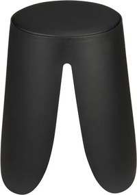 Sgabello per il bagno nero opaco con seduta imbottita e piedini antiscivolo Flores