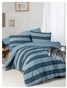 Biancheria da letto blu per letto matrimoniale/per letto prolungato con lenzuolo incluso/4 pz 200x220 cm Stripes – Mila Home