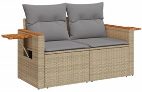 Set divano da giardino 5 pz con cuscini beige in polyrattan