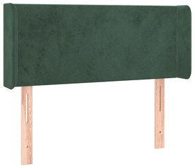 Testiera ad orecchio verde scuro 83x16x78/88 cm in velluto