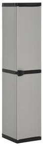 Armadietto Da Giardino Con 3 Ripiani Grigio E Nero 34x40x168 Cm /
