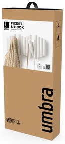 Appendiabiti da parete bianco in legno di pino Picket - Umbra