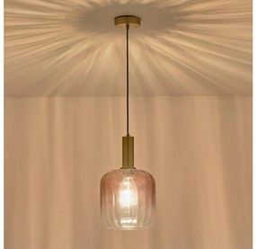 Lampadario a sospensione con filo 1xE27/15W/230V rosso/fumé diametro 20 cm