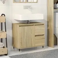 Mobile Lavabo da Bagno Rovere Sonoma 65x33x60 cm in Truciolato 849676