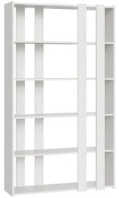 Libreria 120x204h cm in legno Bianco Frassino con 6 ripiani - KATO A SMALL