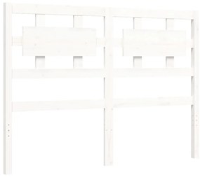Giroletto con Testiera Bianco 120x200 cm in Legno Massello
