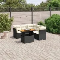 Set Divani da Giardino 5 pz con Cuscini in Polyrattan Nero 3270825