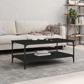 Tavolino Da Salotto Nero 100x55x40 Cm İn Legno Multistrato /
