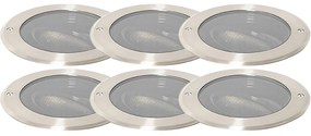 Set di 6 faretti da terra in acciaio AR111 orientabili IP65 - Delux Honey