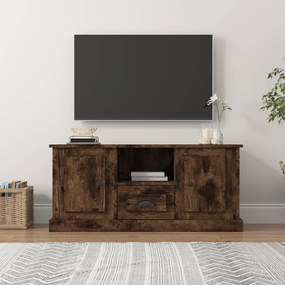 Mobile Tv Rovere Fumo 100x35,5x45 Cm İn Legno Multistrato /
