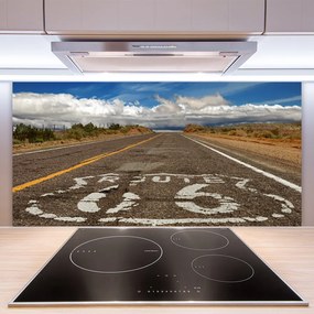 Pannello paraschizzi cucina Strada nel deserto dell'autostrada 100x50 cm