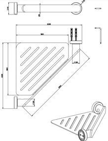 Mensola angolare vasca doccia cromo emporio 38861 Gessi