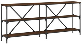 Tavolo consolle rovere marrone 180x30x75 cm multistrato e ferro