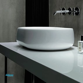 Azzurra Ceramica "Nuvola" Lavabo D'Appoggio 60x40 Cm Bianco Lucido