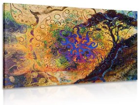 Quadro su tela – Albero con sfondo orientale