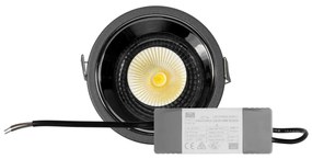 Faro da Incasso 18W Foro Ø90mm Nero IP40 CCT BRIDGELUX LED 3 Parabole Colore Bianco Variabile CCT