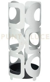 Porta ombrelli bubbles bianco marmo in ferro 23x55cmh