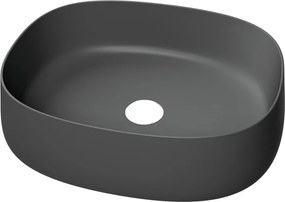 Lavabo da appoggio Paddle OLYMPIA CERAMICA rettangolare in ceramica L 50 x H 14 x P 40 cm nero matt