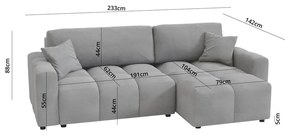 Divano angolare variabile grigio chiaro Luki - Ropez