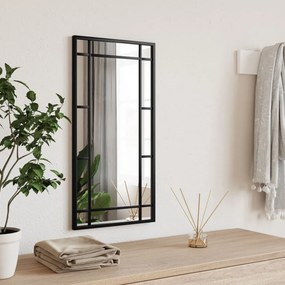 Specchio Da Parete Nero 30x60 Cm Rettangolare İn Ferro /