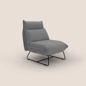 Tessa Poltroncina dal design moderno in morbida microfibra smacchiabile T11 grigio