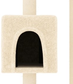 Albero per gatti con tiragraffi in sisal crema 104 cm