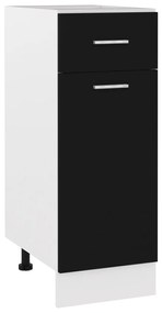 Armadio Con Cassetto Nero 30x46x81,5 Cm İn Legno Multistrato /