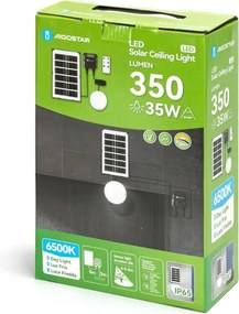 Aigostar - Plafoniera solare a LED con sensore LED/3,7V 3000 mAh IP65 + telecomando