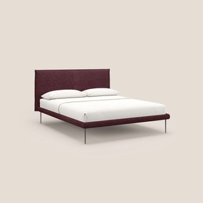Theo letto imbottito moderno sfoderabile con piedi alti in metallo in tessuto impermeabile T10 bordeaux